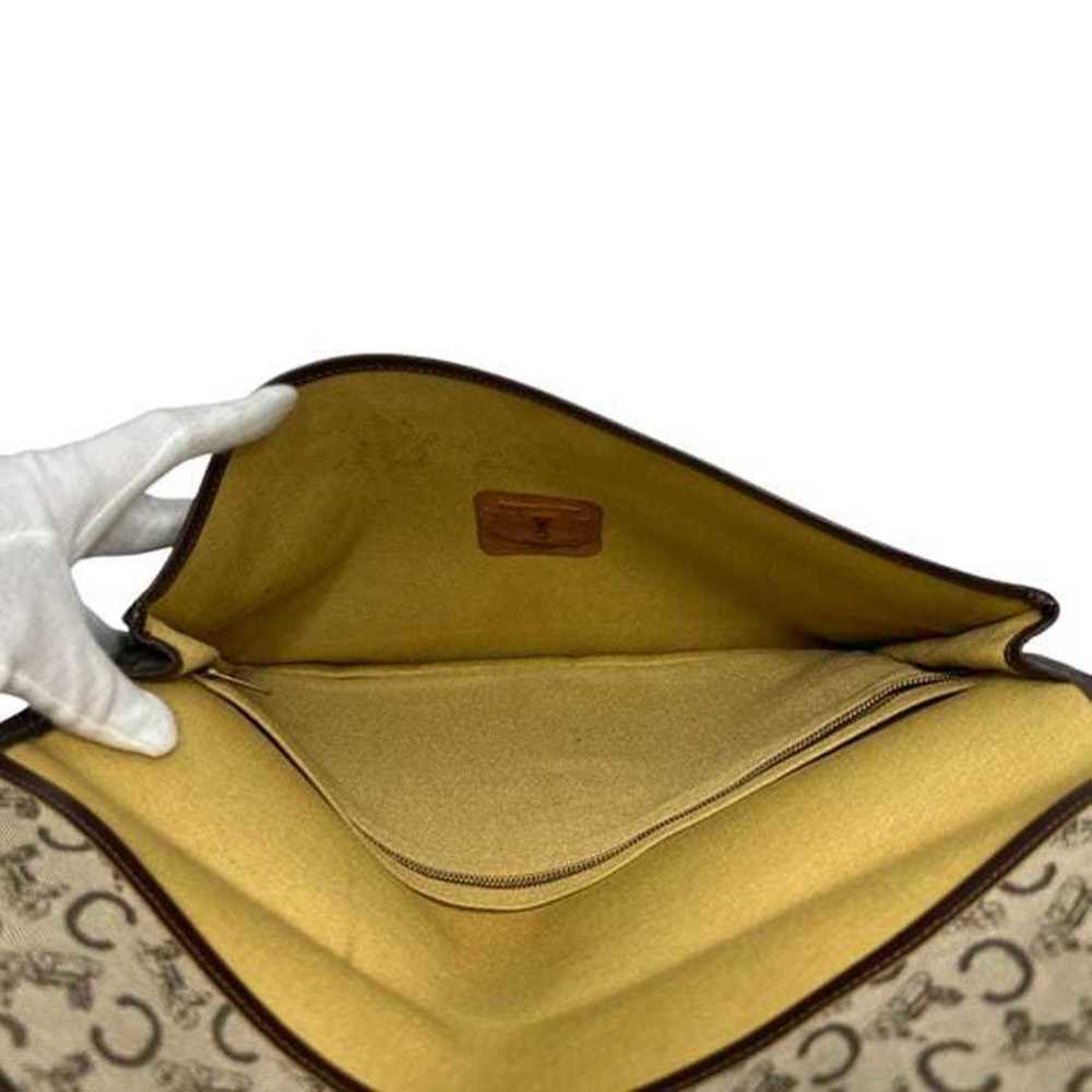 Celine clutch bag ec-24121 beige brown C Macadam canvas leather CELINE metal ... - Picture 9 of 11